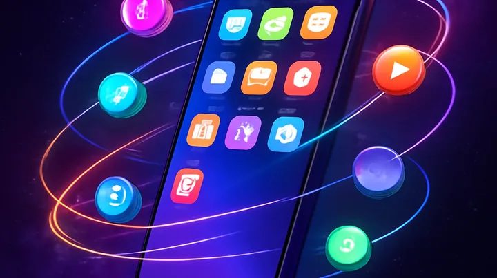 9777BUT COM Sleek smartphone floating in space