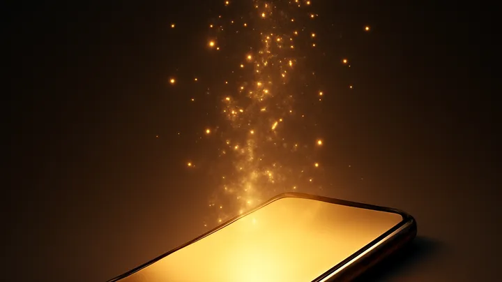 9777BUT COM Modern phone with glowing screen